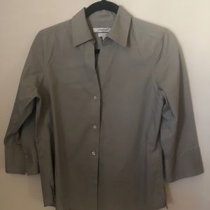 Gray Blouse with 3/4 Sleeves